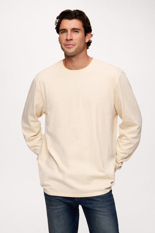 Vintage Cotton Men's Long Sleeve Everyday T-Shirt | Bone