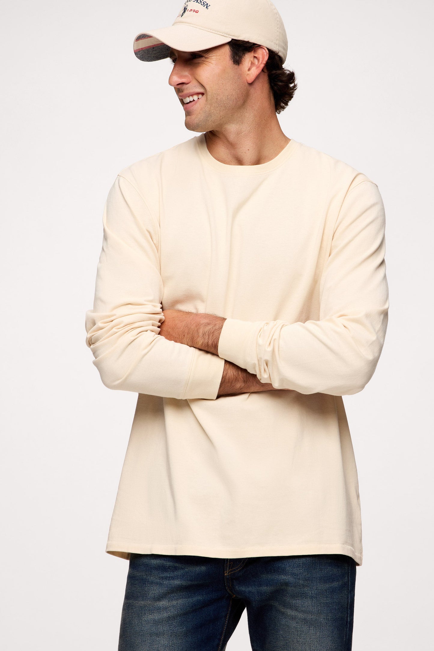 Vintage Cotton Men's Long Sleeve Everyday T-Shirt | Bone