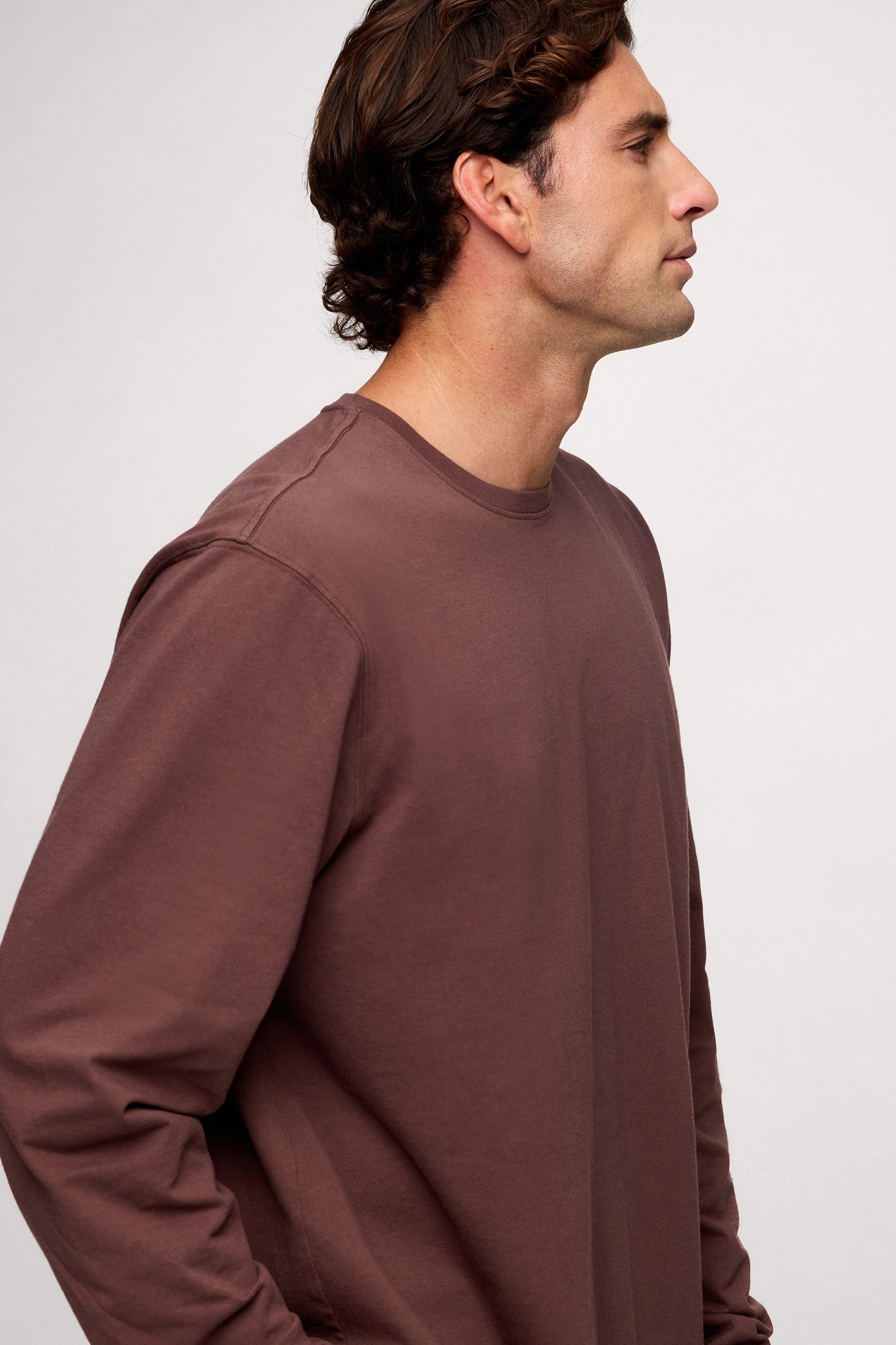 Vintage Cotton Men's Long Sleeve Everyday T-Shirt | Coffee