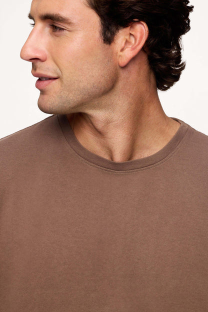 Vintage Cotton Men's Long Sleeve Everyday T-Shirt | Mocha