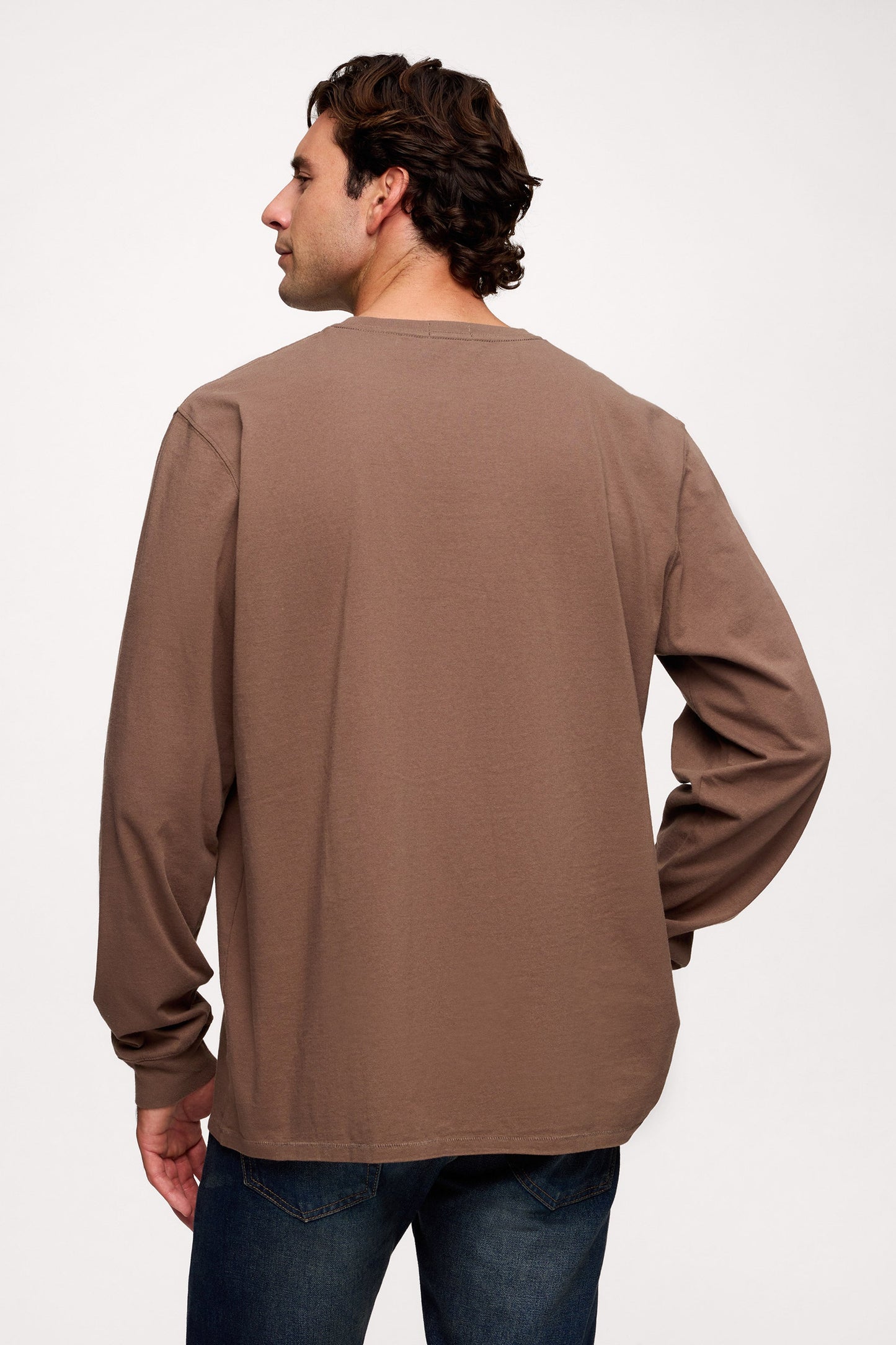 Vintage Cotton Men's Long Sleeve Everyday T-Shirt | Mocha