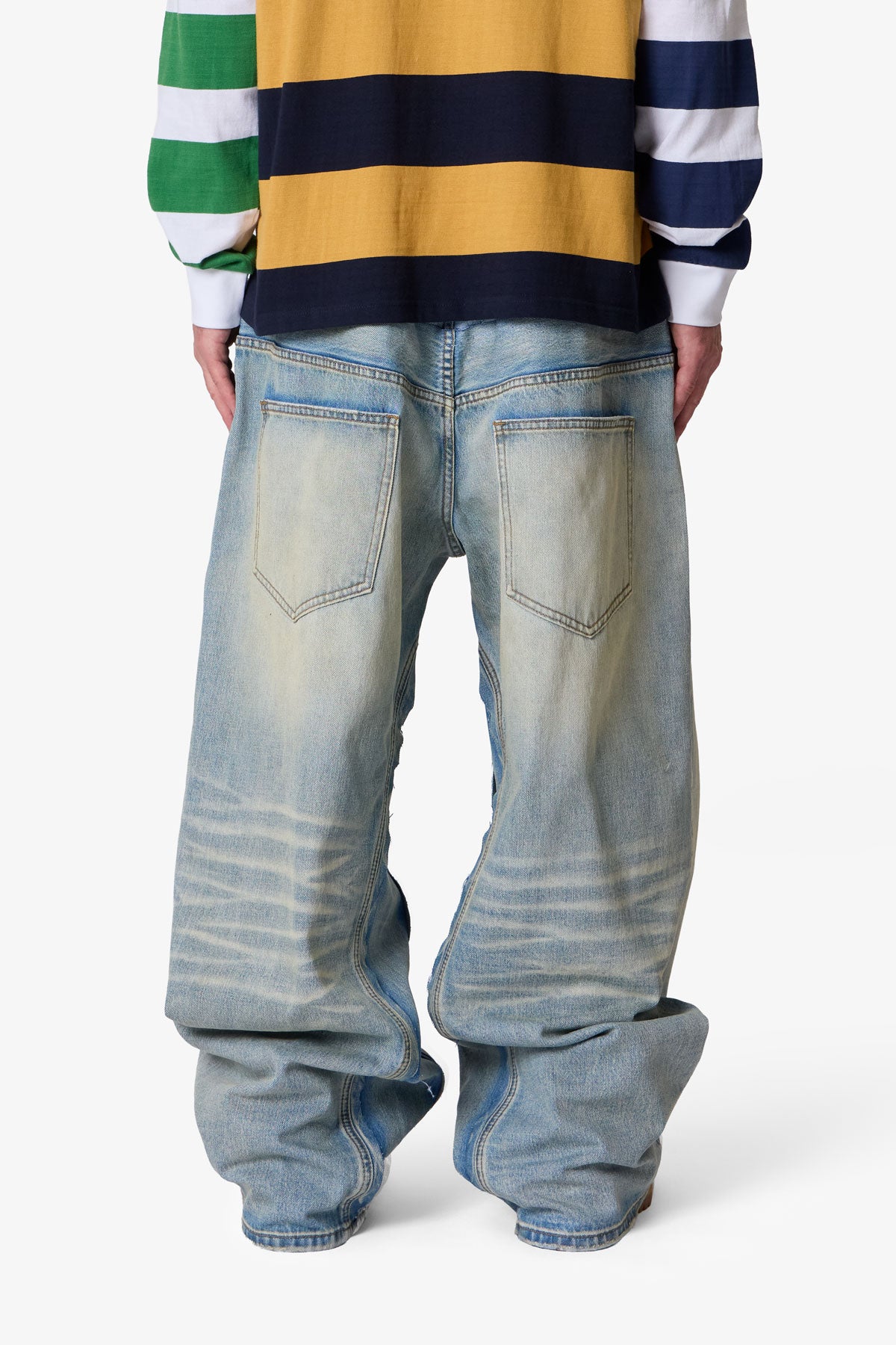 Mega Baggy Layered Denim - Medium Blue