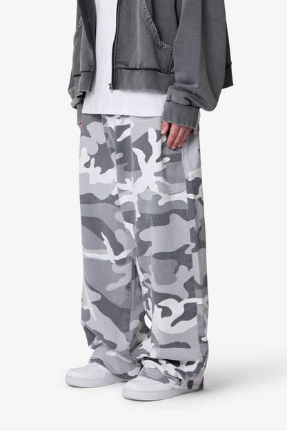 Mega Baggy Pants - Snow Camo