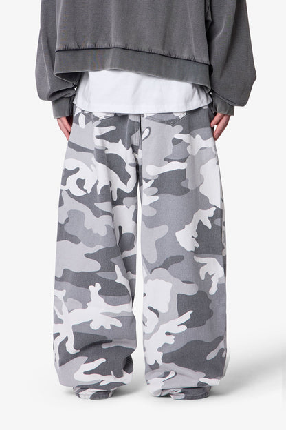 Mega Baggy Pants - Snow Camo
