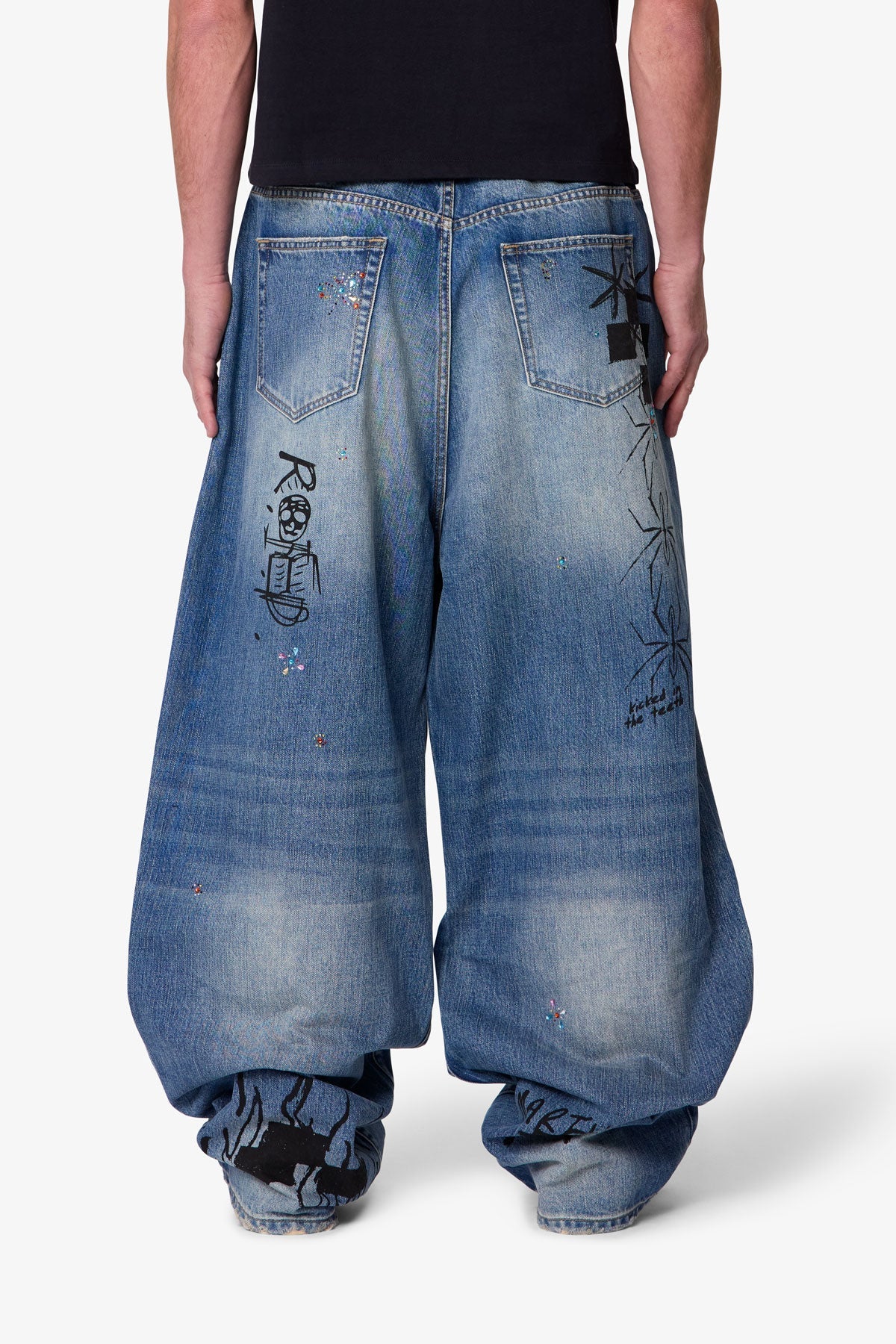 Mega Baggy Sketch Denim - Blue