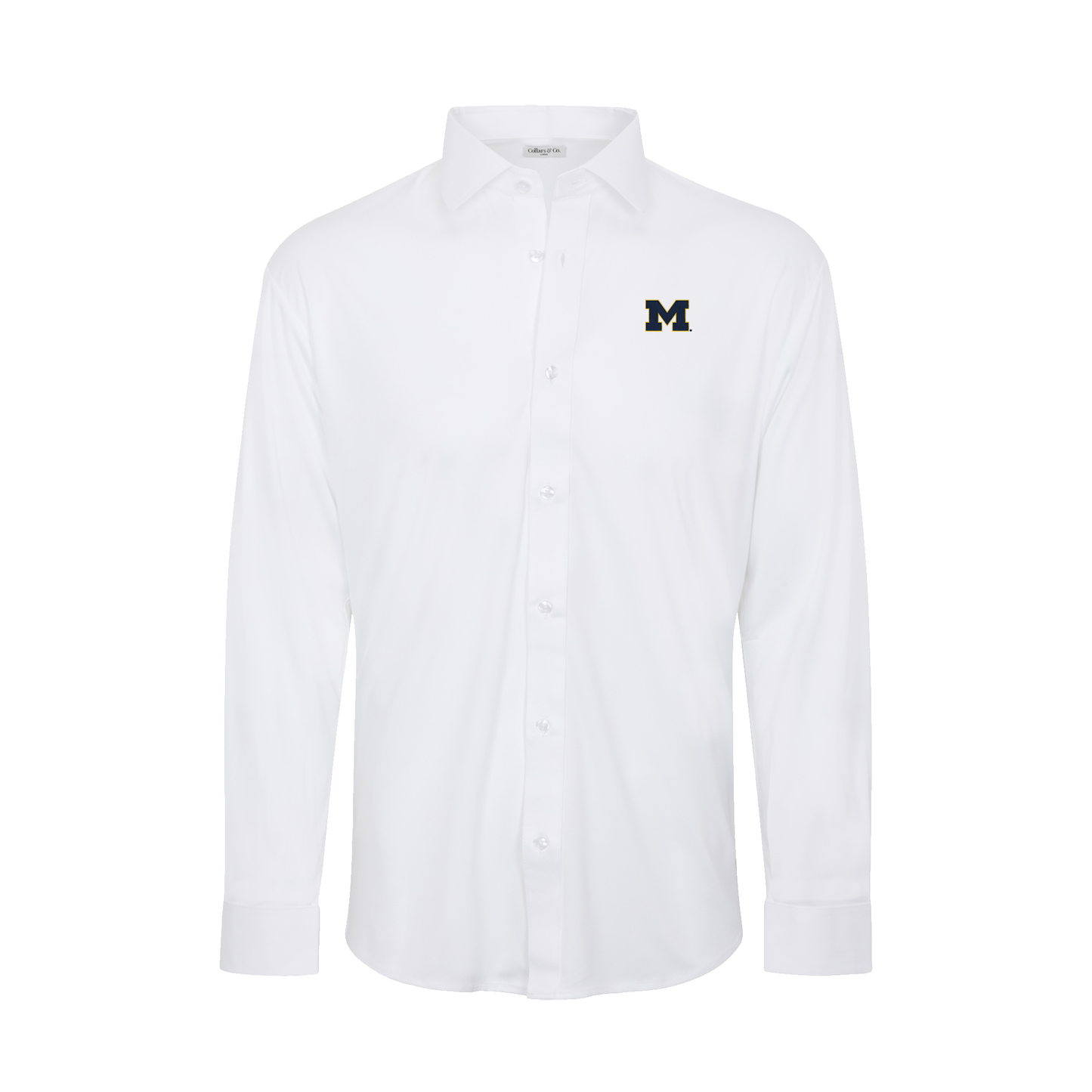 Michigan Quattro Flex Dress Shirt with Semi-Spread Collar White