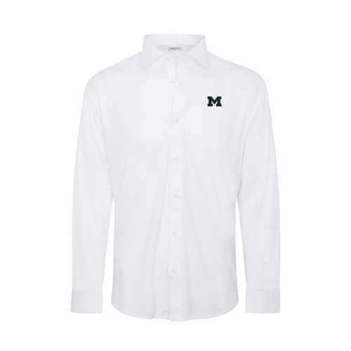 Michigan Quattro Flex Dress Shirt with Semi-Spread Collar White