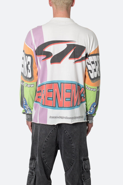 Mock Neck Motocross L/S Tee - Multi