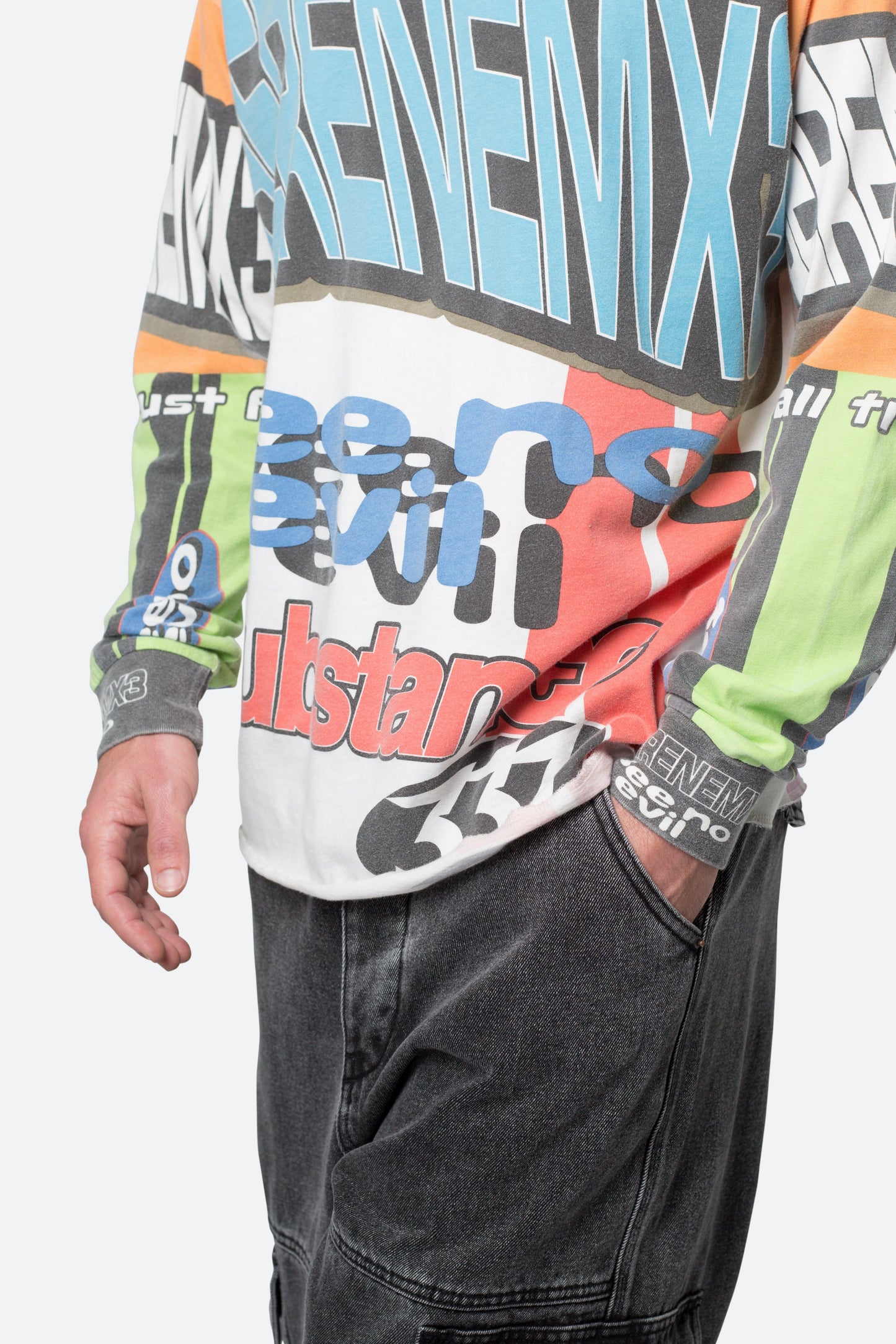 Mock Neck Motocross L/S Tee - Multi