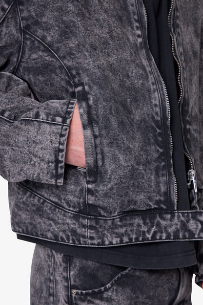 Moto Denim Jacket - Vintage Black