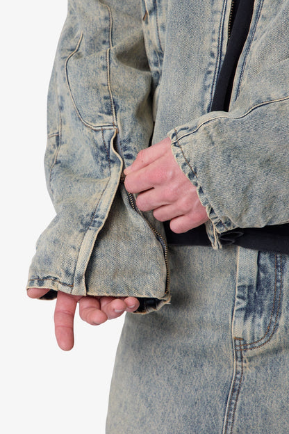 Moto Denim Jacket - Vintage Blue