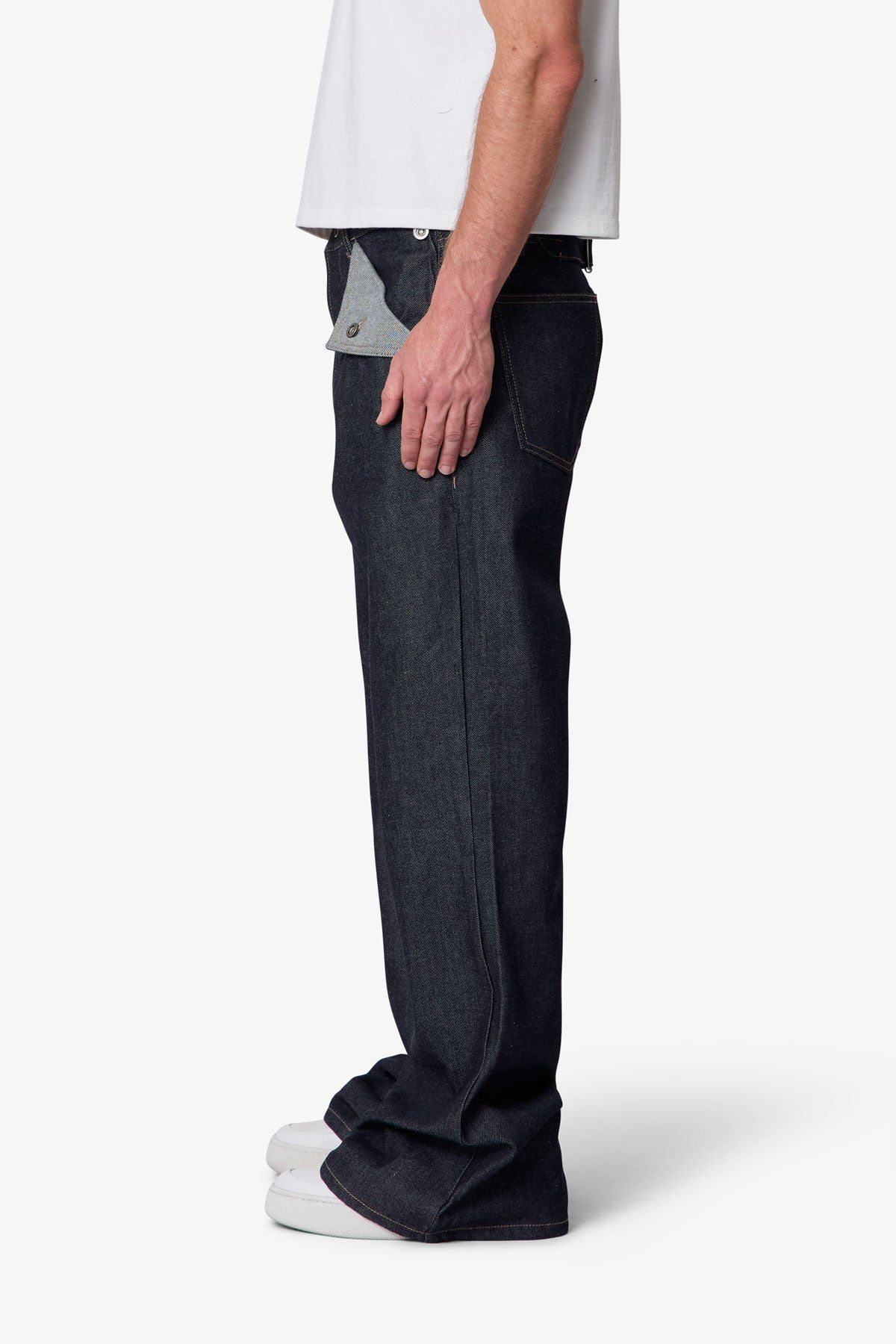 Mule Pocket Kick Flare Denim - Rinsed Indigo