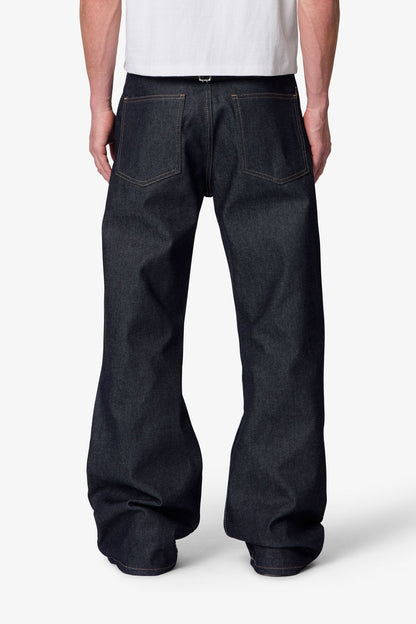 Mule Pocket Kick Flare Denim - Rinsed Indigo