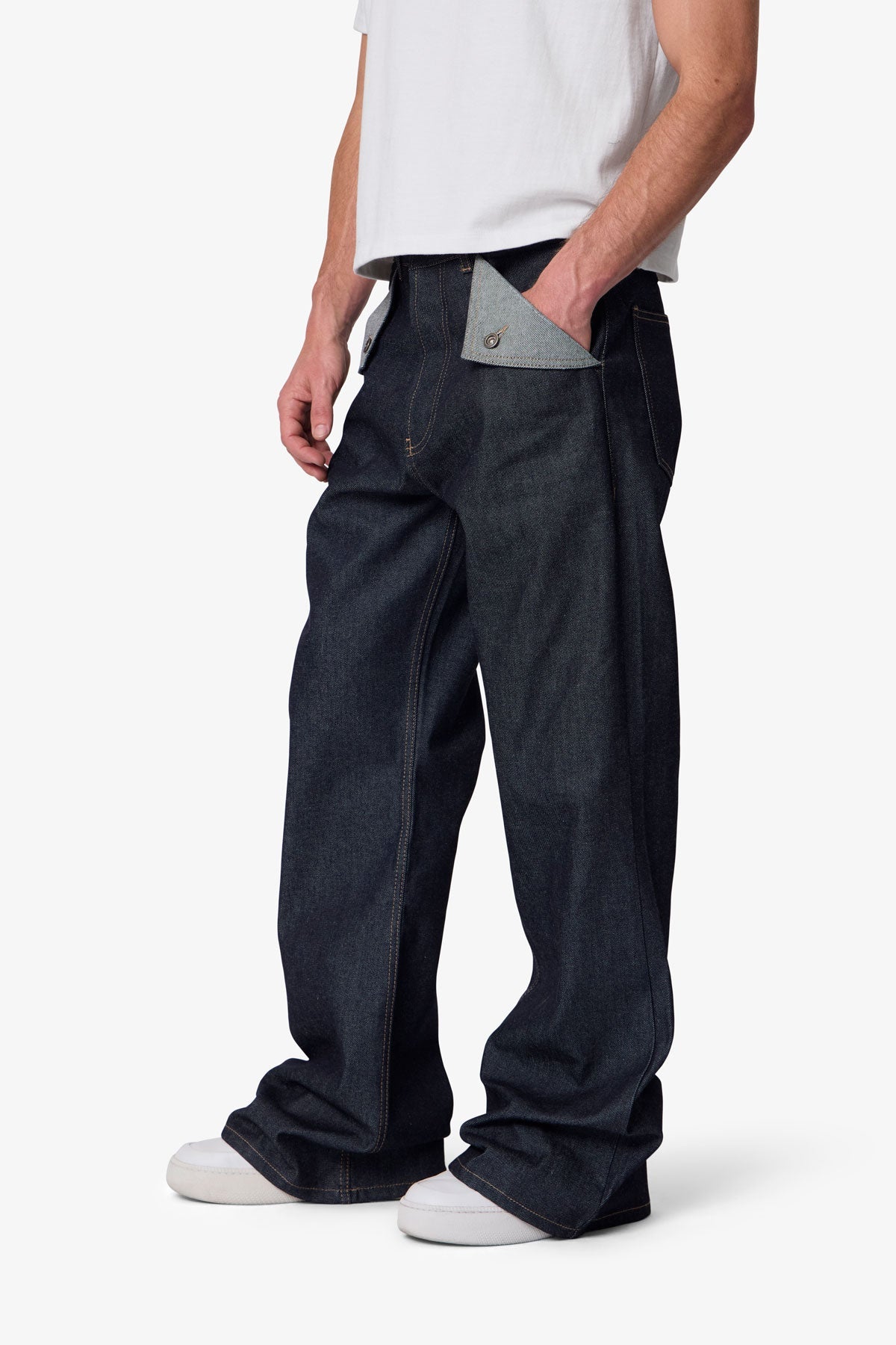 Mule Pocket Kick Flare Denim - Rinsed Indigo