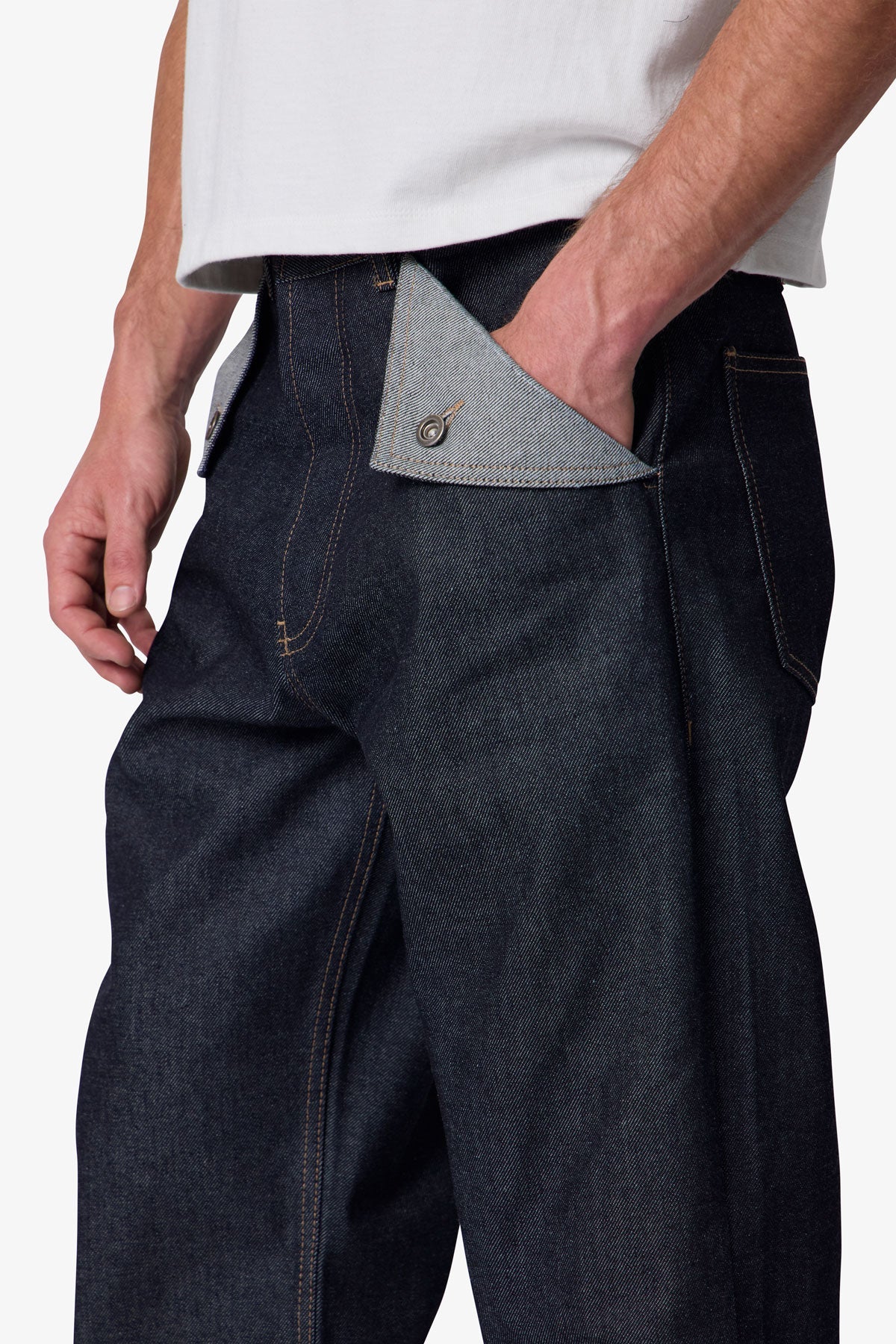 Mule Pocket Kick Flare Denim - Rinsed Indigo