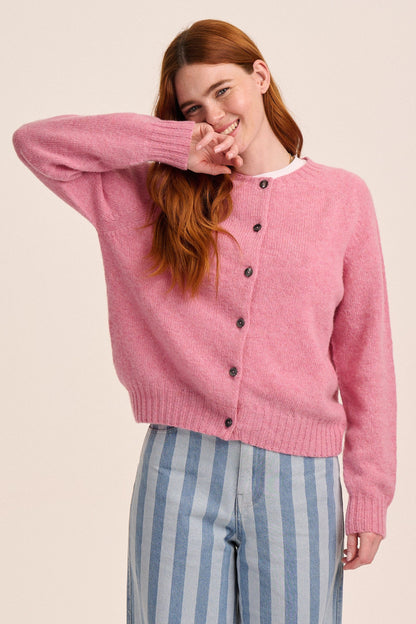 Mae Lambswool Cardigan - Sakura Pink