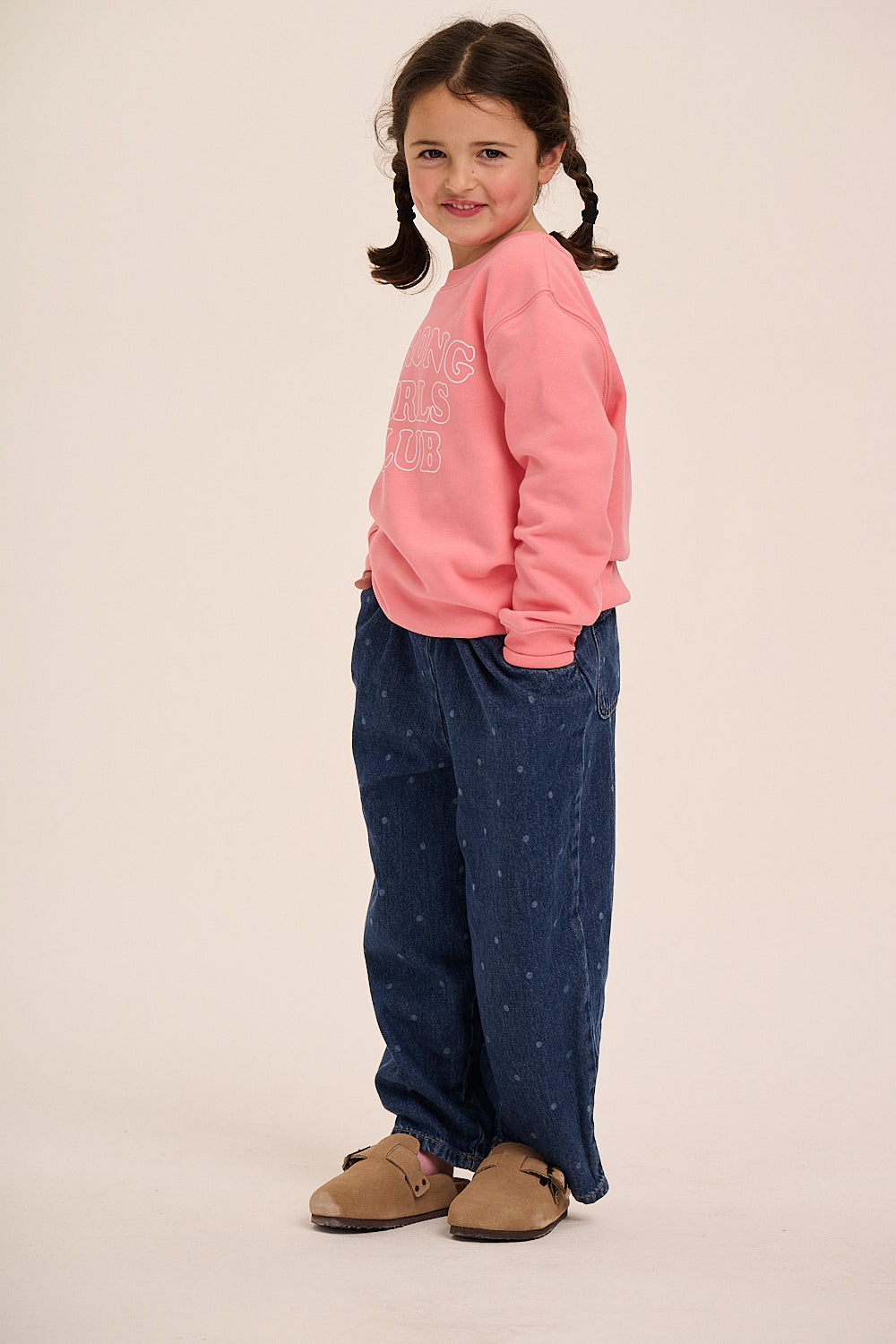 Strong Girls Club Kids Outline Sweatshirt - Coral Pink
