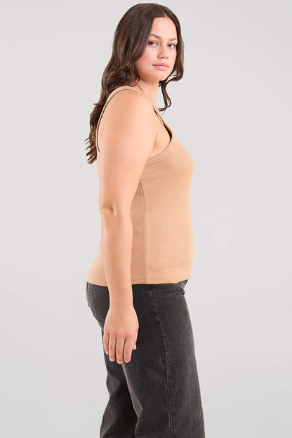 Essential Rib Tank Top | Cinnamon