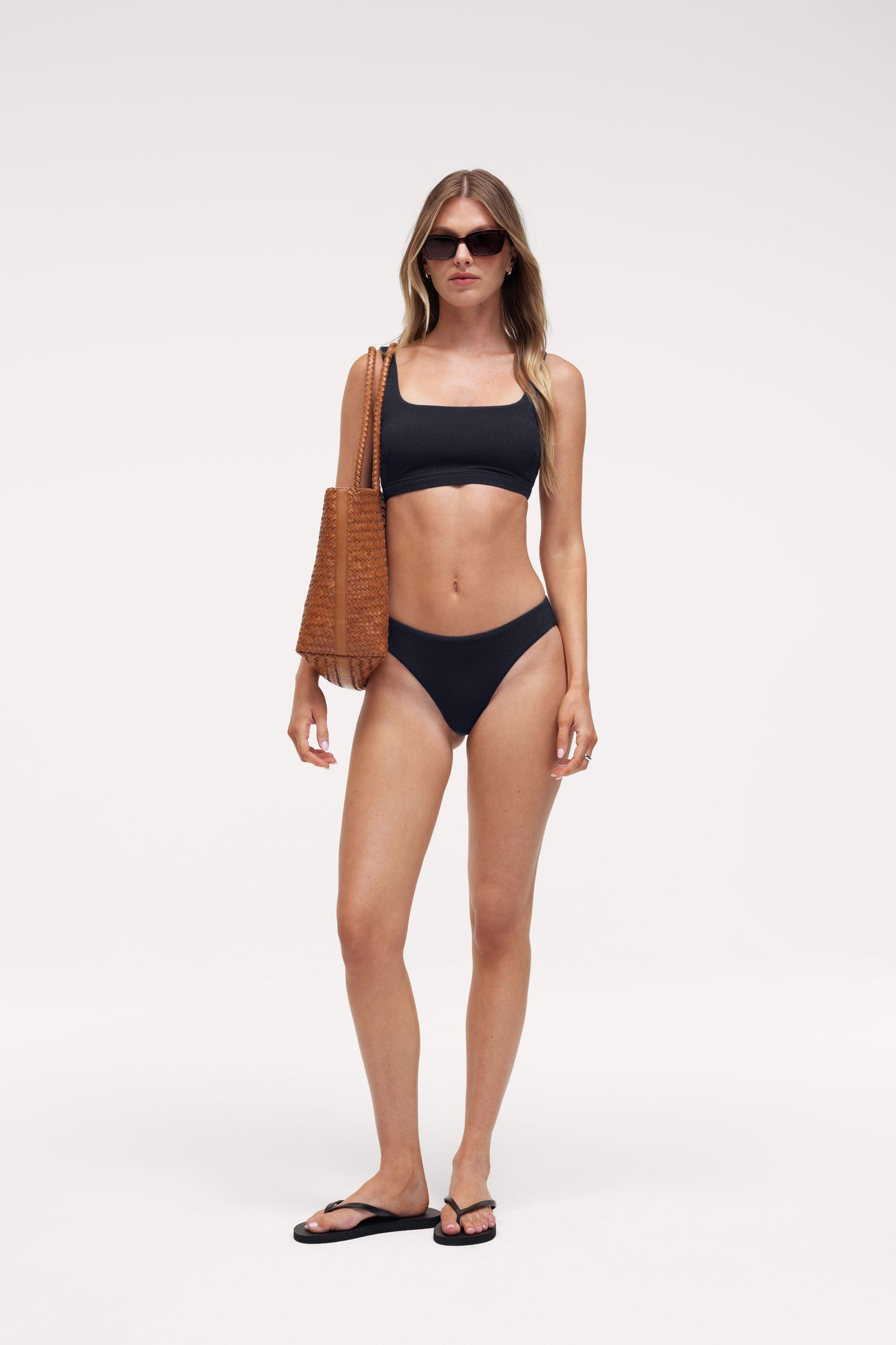 Square Neck Bikini Top | Crispy Black