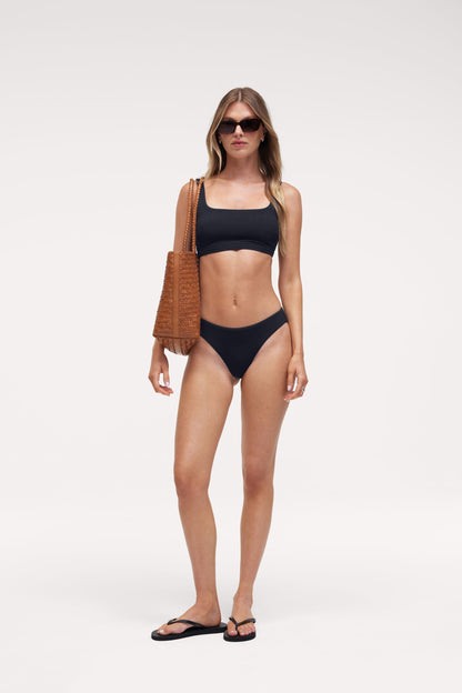 Square Neck Bikini Top | Crispy Black