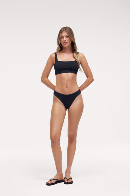 Square Neck Bikini Top | Crispy Black
