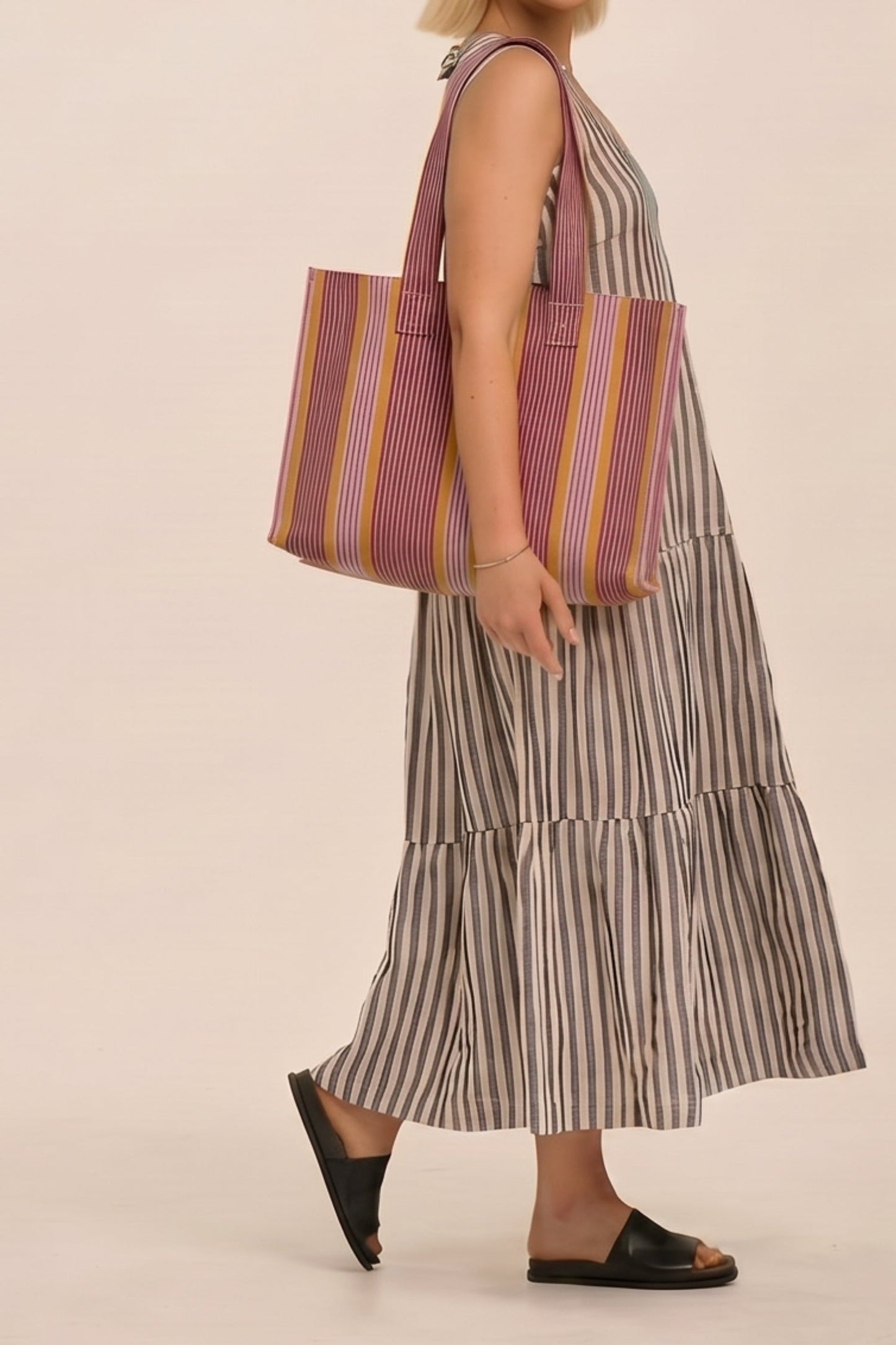 Medium Recycled Nylon Tote Bag - Pink