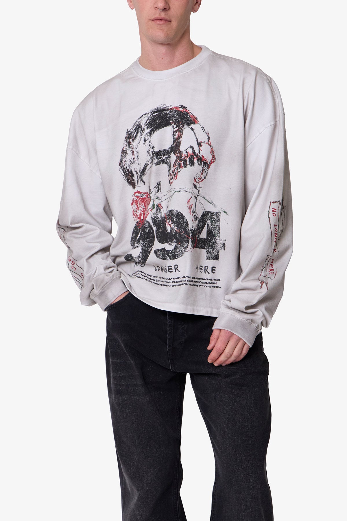 No Longer Here L/S Tee - White