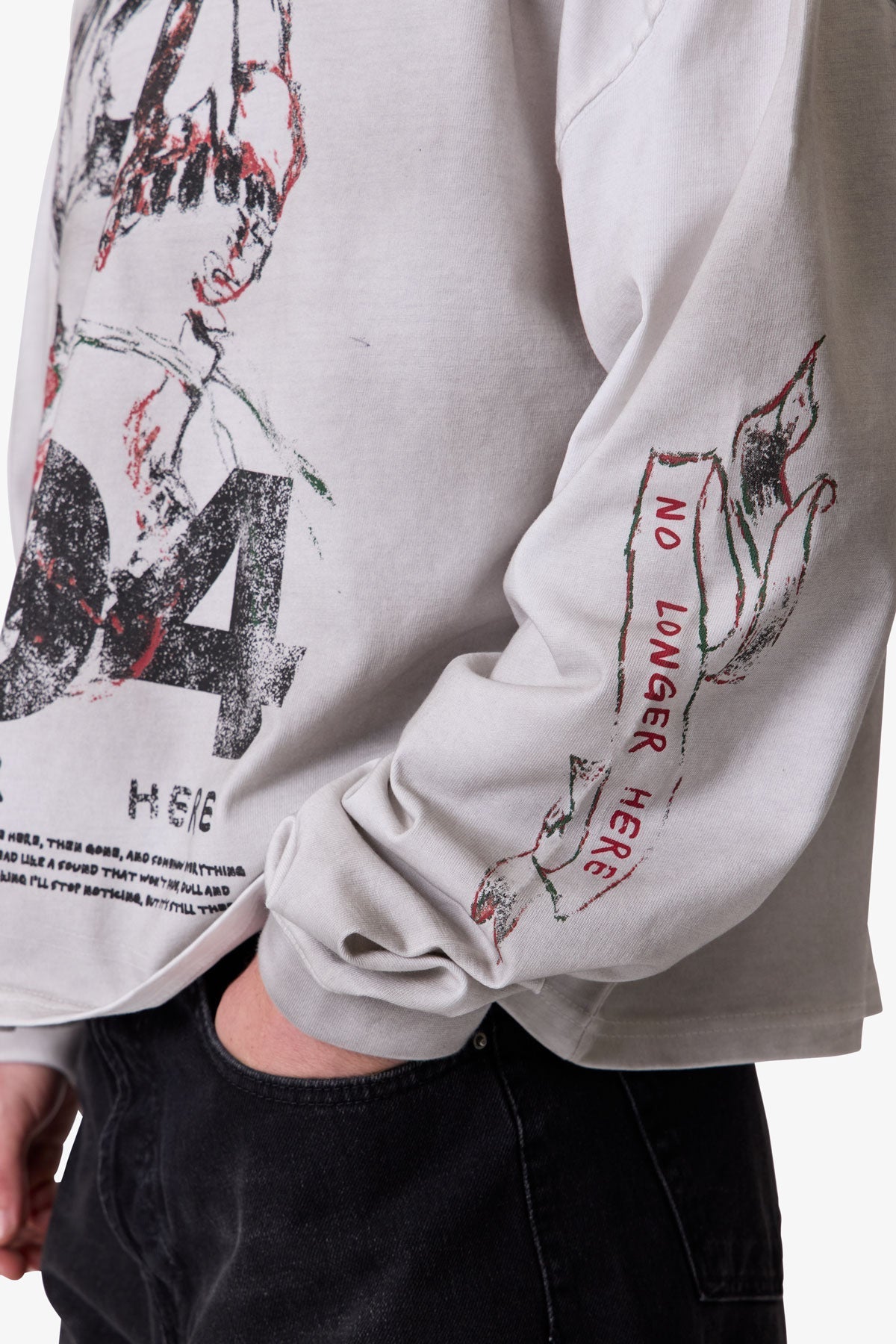 No Longer Here L/S Tee - White