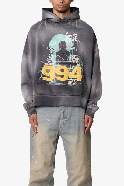 No Room in Hell Printed Hoodie - Washed Black