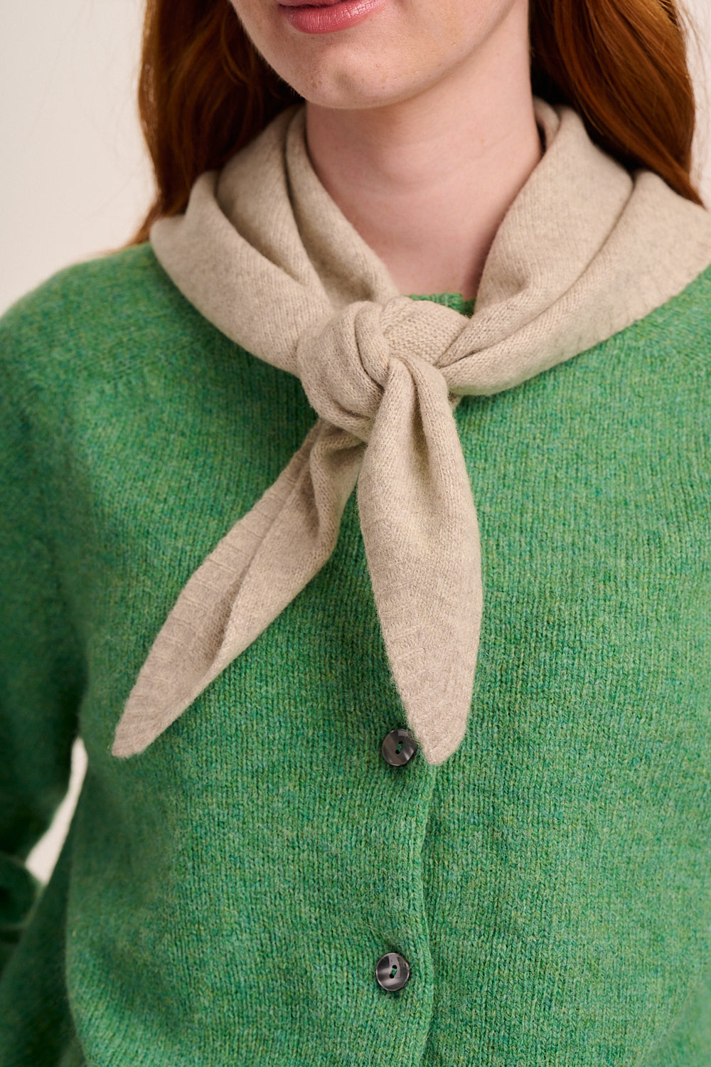 Nova Merino Wool Knitted Triangle Scarf - Grey