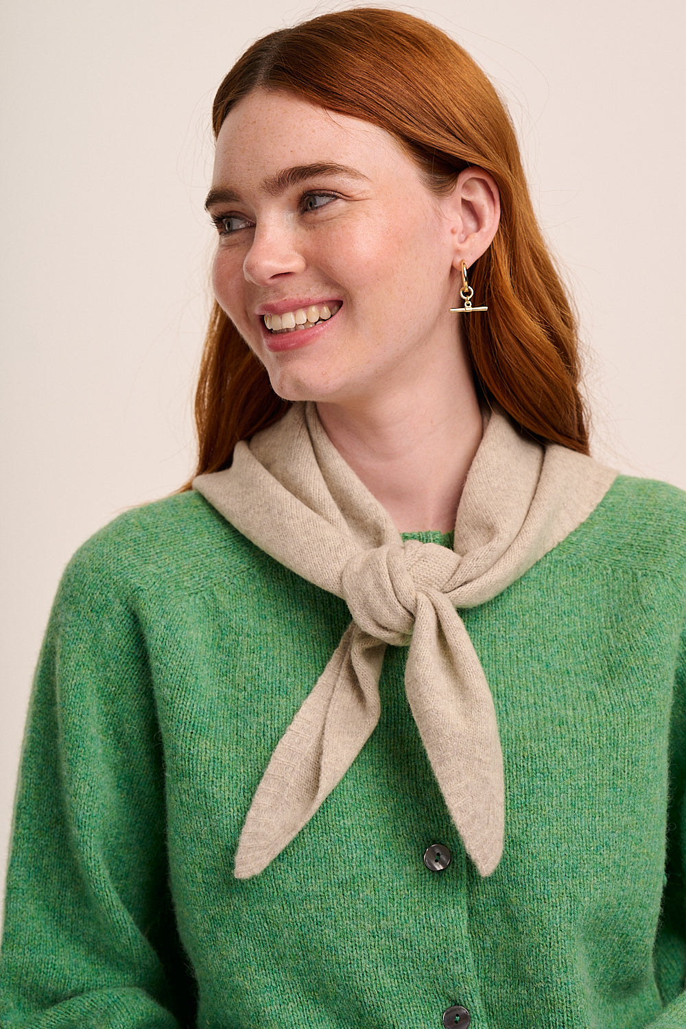 Nova Merino Wool Knitted Triangle Scarf - Grey