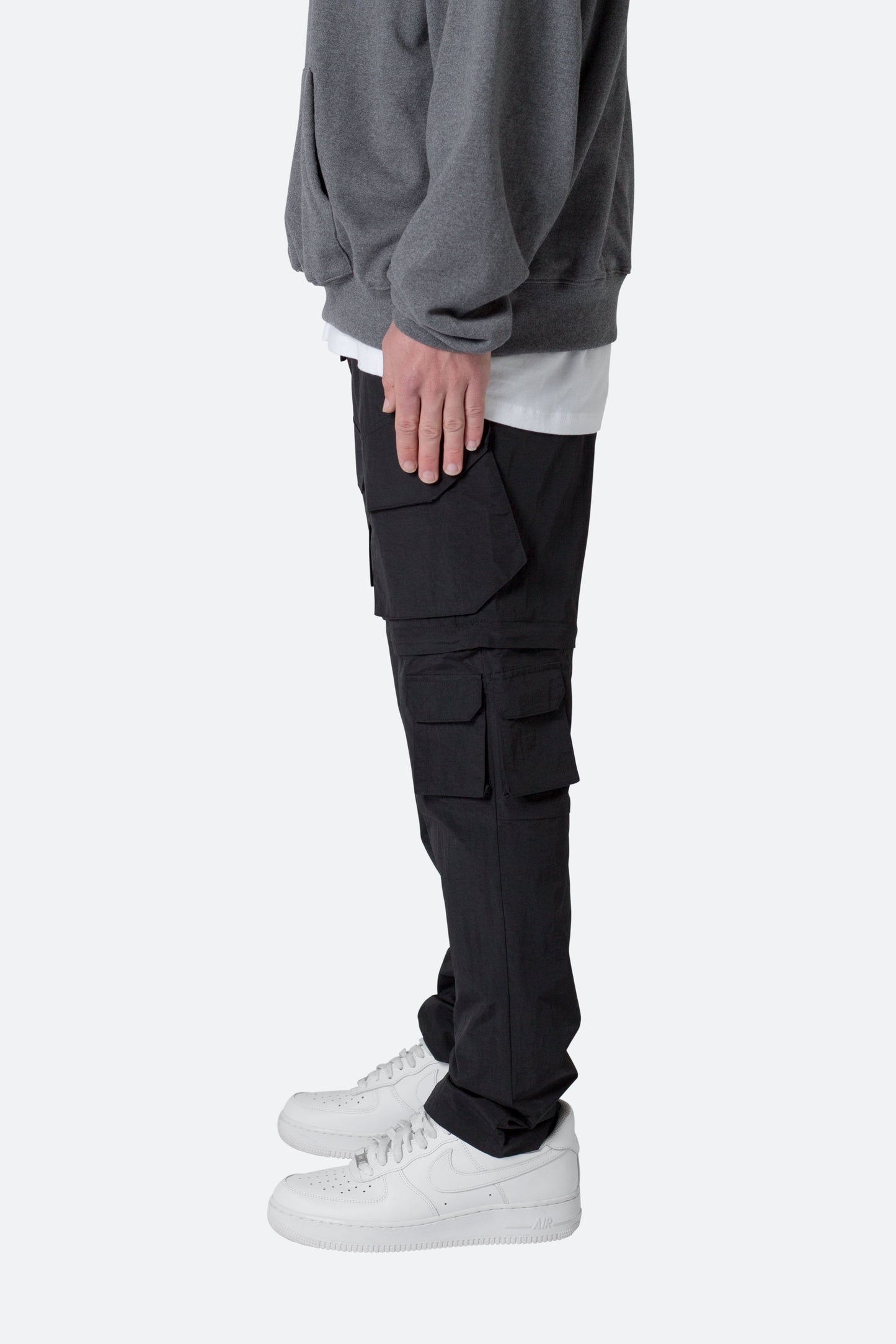 Nylon Cargo Traveler Pants - Black