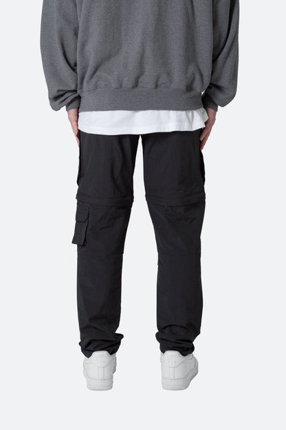 Nylon Cargo Traveler Pants - Black