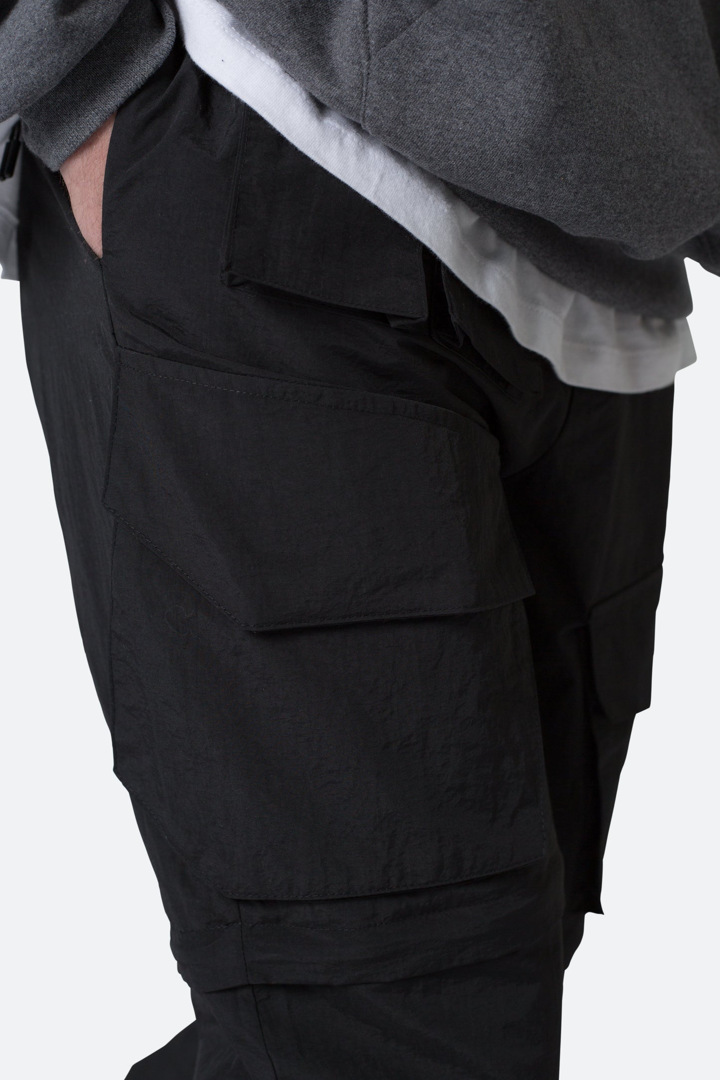 Nylon Cargo Traveler Pants - Black