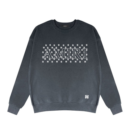 Amiri Long Sleeved Shirt Fashion Brand Crew Sweatshirts round Neck Sweater