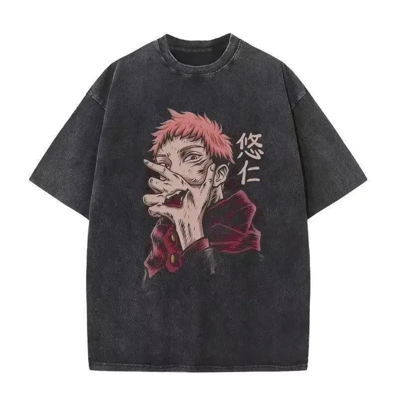 2024Japan Anime Print Oversize Cotton Mens Vintage TShirt (Prat 2)