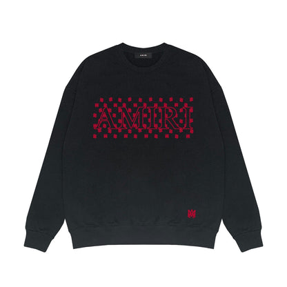 Amiri Long Sleeved Shirt Fashion Brand Crew Sweatshirts round Neck Sweater