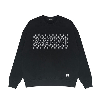 Amiri Long Sleeved Shirt Fashion Brand Crew Sweatshirts round Neck Sweater