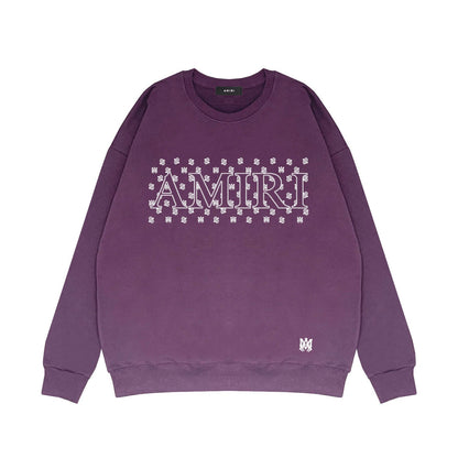 Amiri Long Sleeved Shirt Fashion Brand Crew Sweatshirts round Neck Sweater