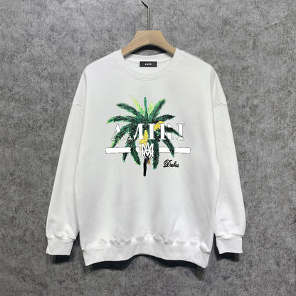 Amiri Long Sleeved Shirt Fashion Brand Crew Sweatshirts round Neck Sweater