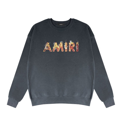 Amiri Long Sleeved Shirt Long Fashion Brand Crew Sweatshirts round Neck Sweater