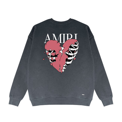 Amiri Long Sleeved Shirt Fashion Brand Crew Sweatshirts round Neck Sweater