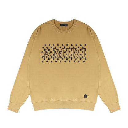 Amiri Long Sleeved Shirt Fashion Brand Crew Sweatshirts round Neck Sweater