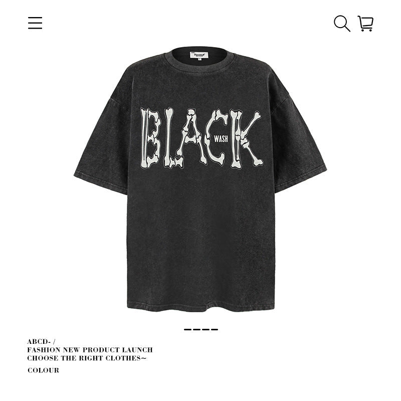 American vintage street T-shirt men's loose cotton
