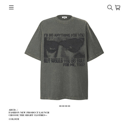 American vintage street T-shirt men's loose cotton