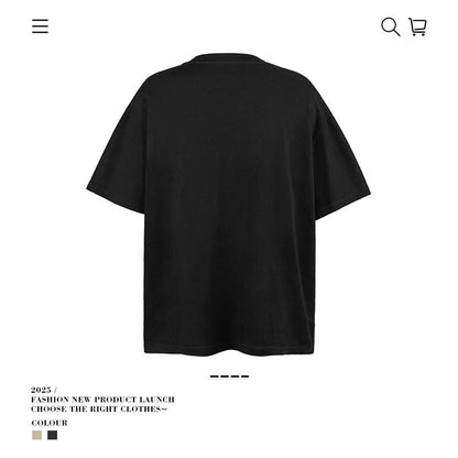 American vintage street T-shirt retro men's loose casual half sleeve