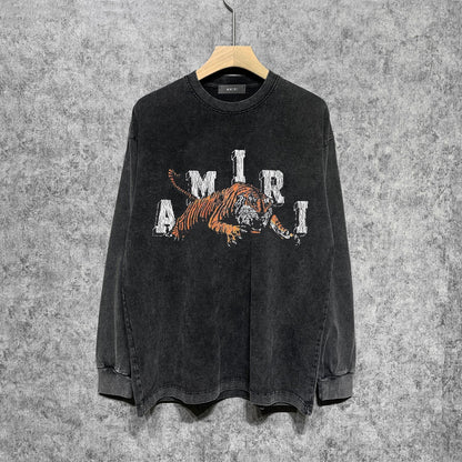 Amiri Long Sleeve Shirt Vintage T Shirt Washed and Worn Vintage Long Sleeve T-shirt
