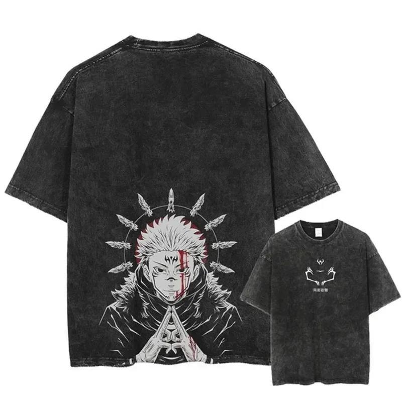 2024Japan Anime Print Oversize Cotton Mens Vintage TShirt (Prat 2)