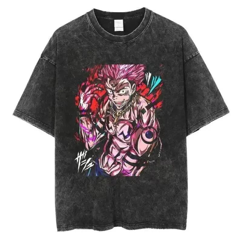 2024Japan Anime Print Oversize Cotton Mens Vintage TShirt (Prat 2)