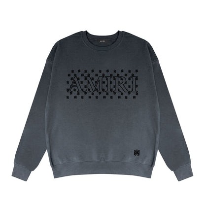 Amiri Long Sleeved Shirt Fashion Brand Crew Sweatshirts round Neck Sweater